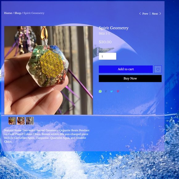 Handmade Orgonite Healing Stone Pendant - Picture 3 of 3